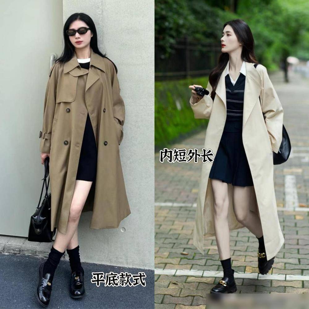 今秋学下面潮人这么穿洋气好看不易撞衫AG真人游戏地址满大街的“卡其风衣”(图12)